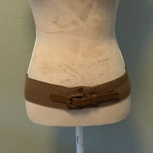 Anthropology Brown Elastic  Leather Belt with Buckle